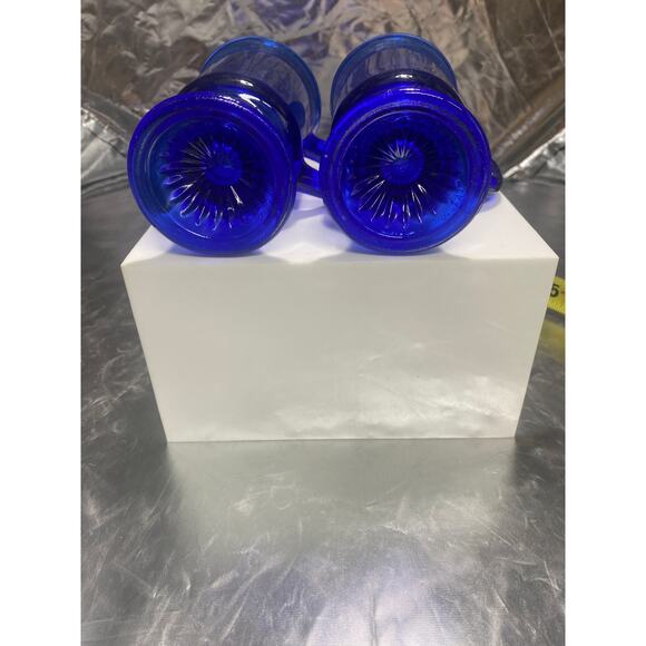 Vintage Set of 2 Anchor Hocking Cobalt Blue Coffee Mug Cups 5" - Picture 3 of 4